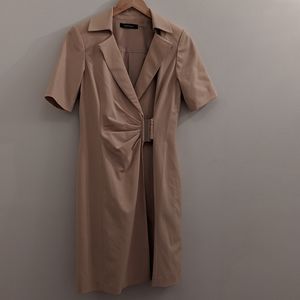 Ellen Tracy Wrap Dress Beige Tan Size 6